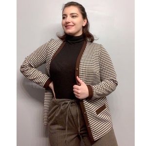 Brown and White Argyle Jacket